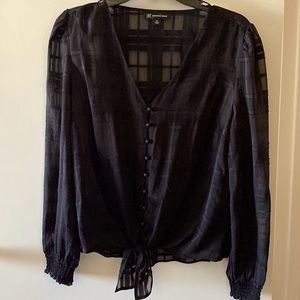 INC International Concepts Women’s Long Sleeves Waist Front Tie Tops